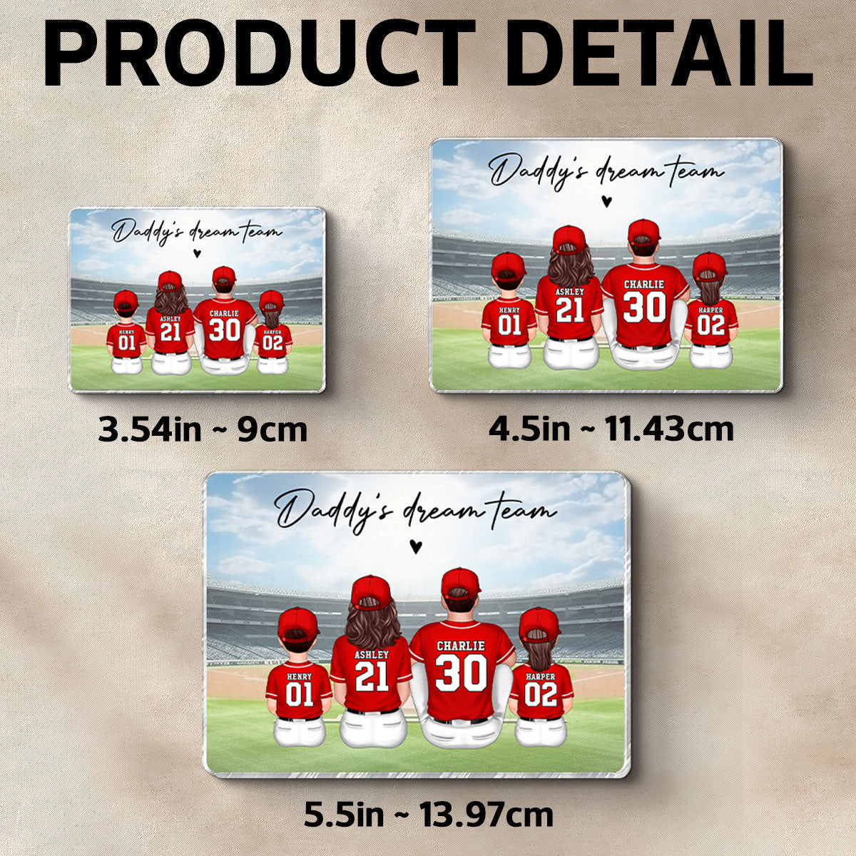We Caught The Best Dad Man & Kids Sitting Personalized Acrylic Fridge Magnet - Image 6
