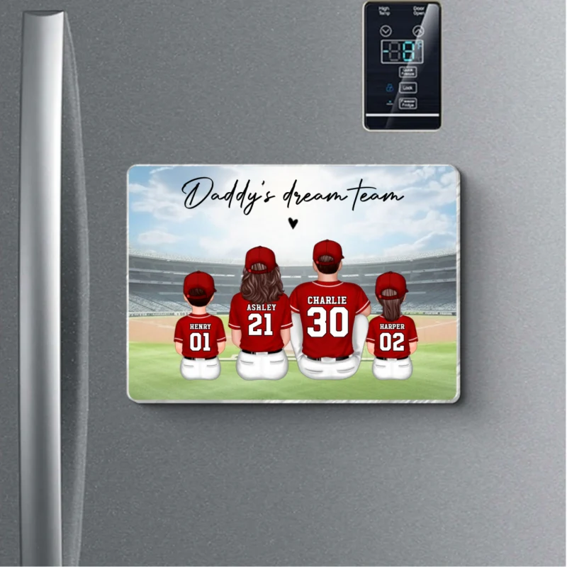 We Caught The Best Dad Man & Kids Sitting Personalized Acrylic Fridge Magnet - Image 8