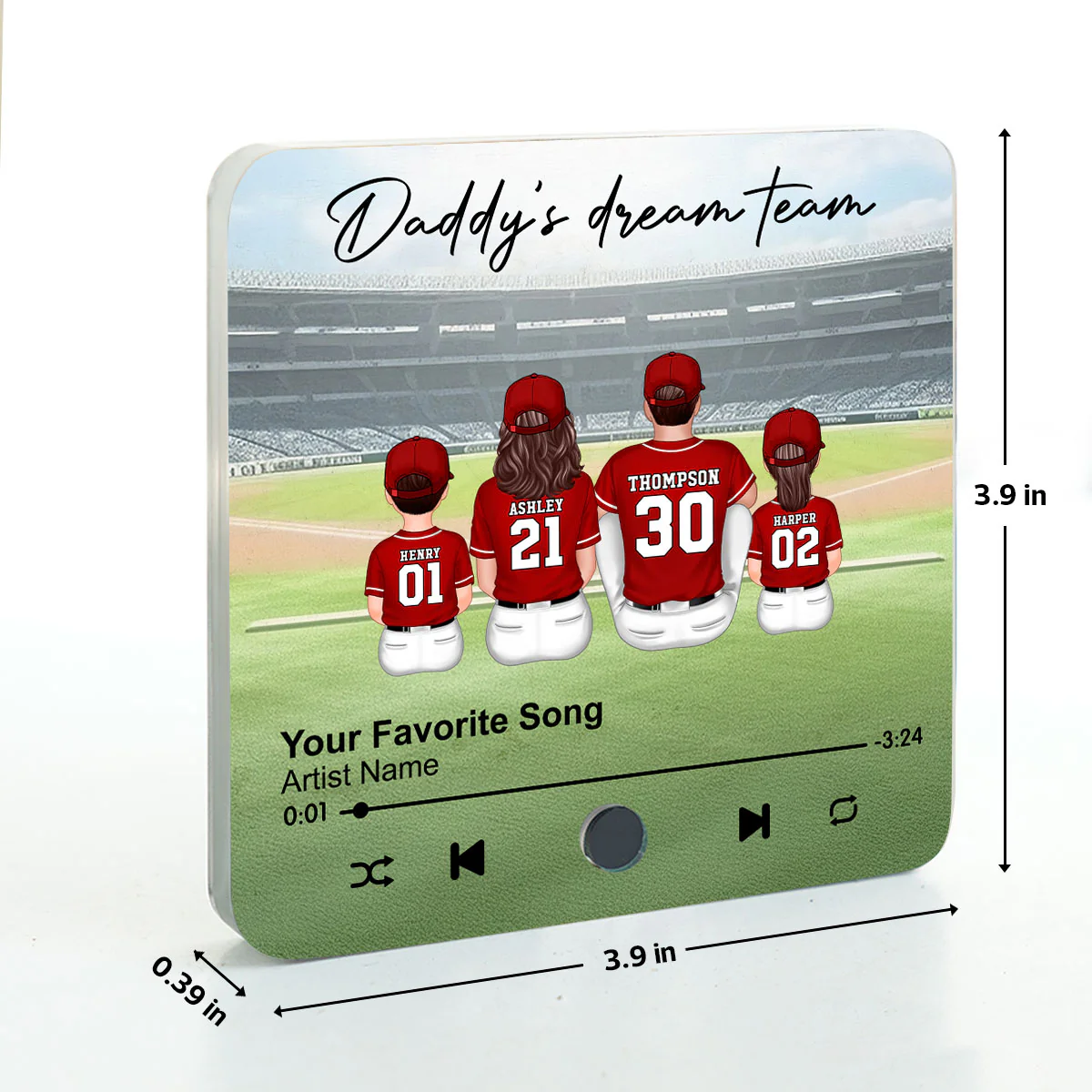 We Caught The Best Dad Man & Kids Sitting Personalized Music Fridge Magnet - Image 10