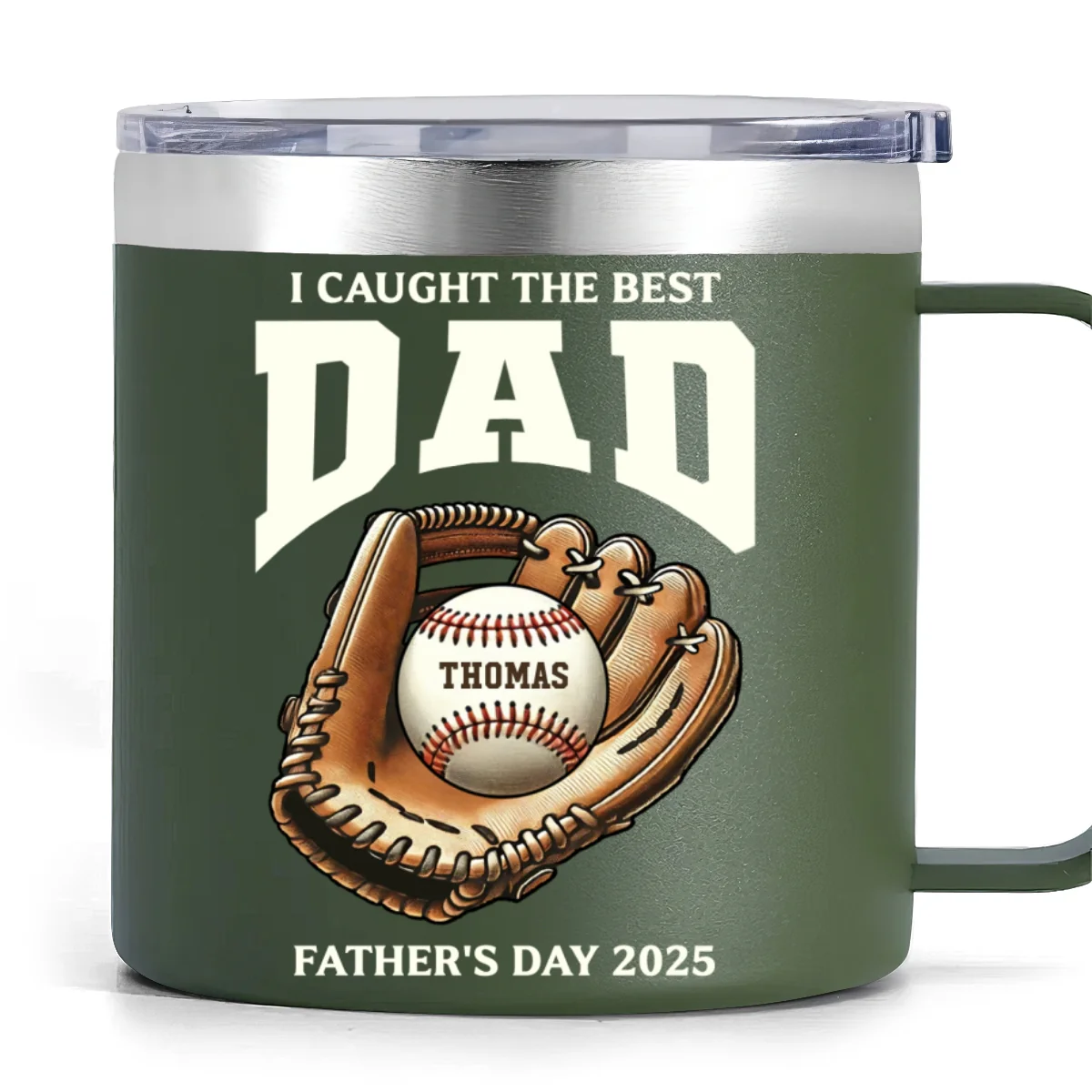 We Caught The Best Dad Baseball Personalized Stainless Steel Tumbler With Handle| Coolest Father's Day Gift For Dad - Image 11