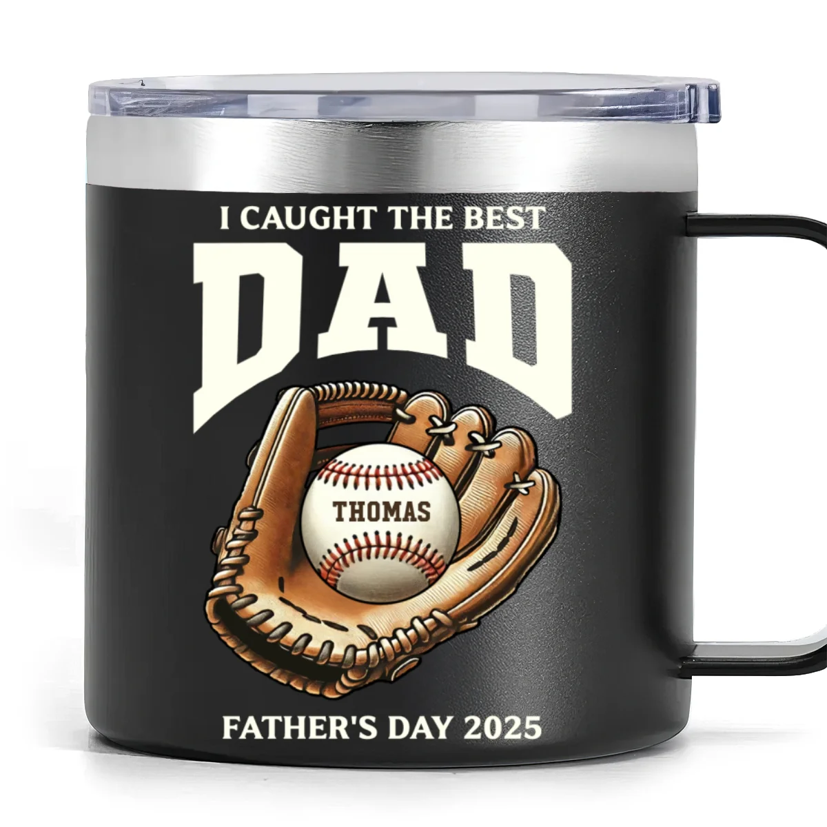 We Caught The Best Dad Baseball Personalized Stainless Steel Tumbler With Handle| Coolest Father's Day Gift For Dad - Image 9