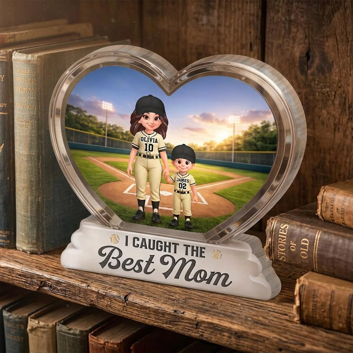 We Caught The Best Mom Baseball 2D Flat - Personalized Acrylic Block Plaque - Mother's Day Gift For Baseball Mom - Image 7
