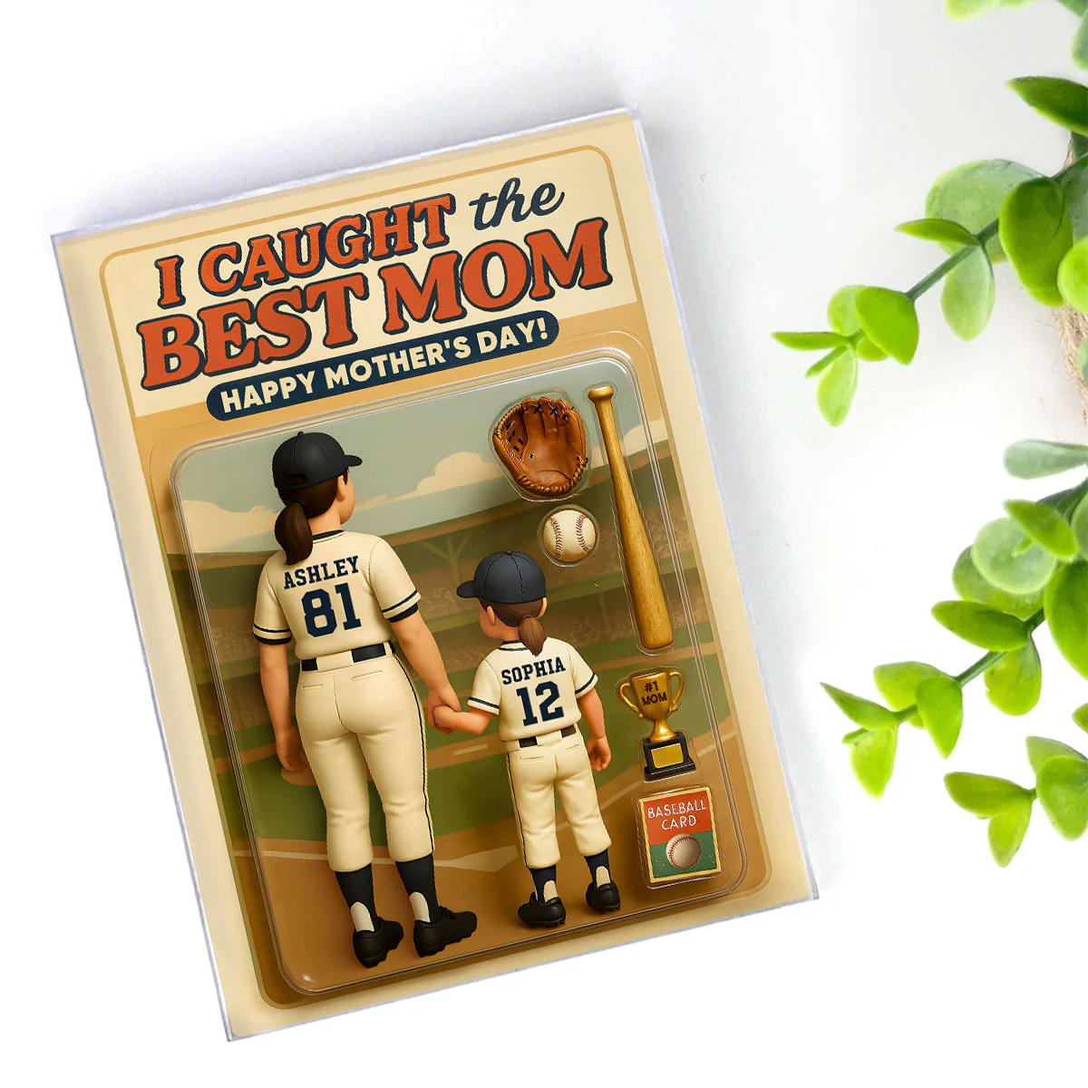 We Caught the Best Mom Baseball Custom Figure Personalized Acrylic Block Plaque, Gift for Mom, Gift for Wife - Image 6