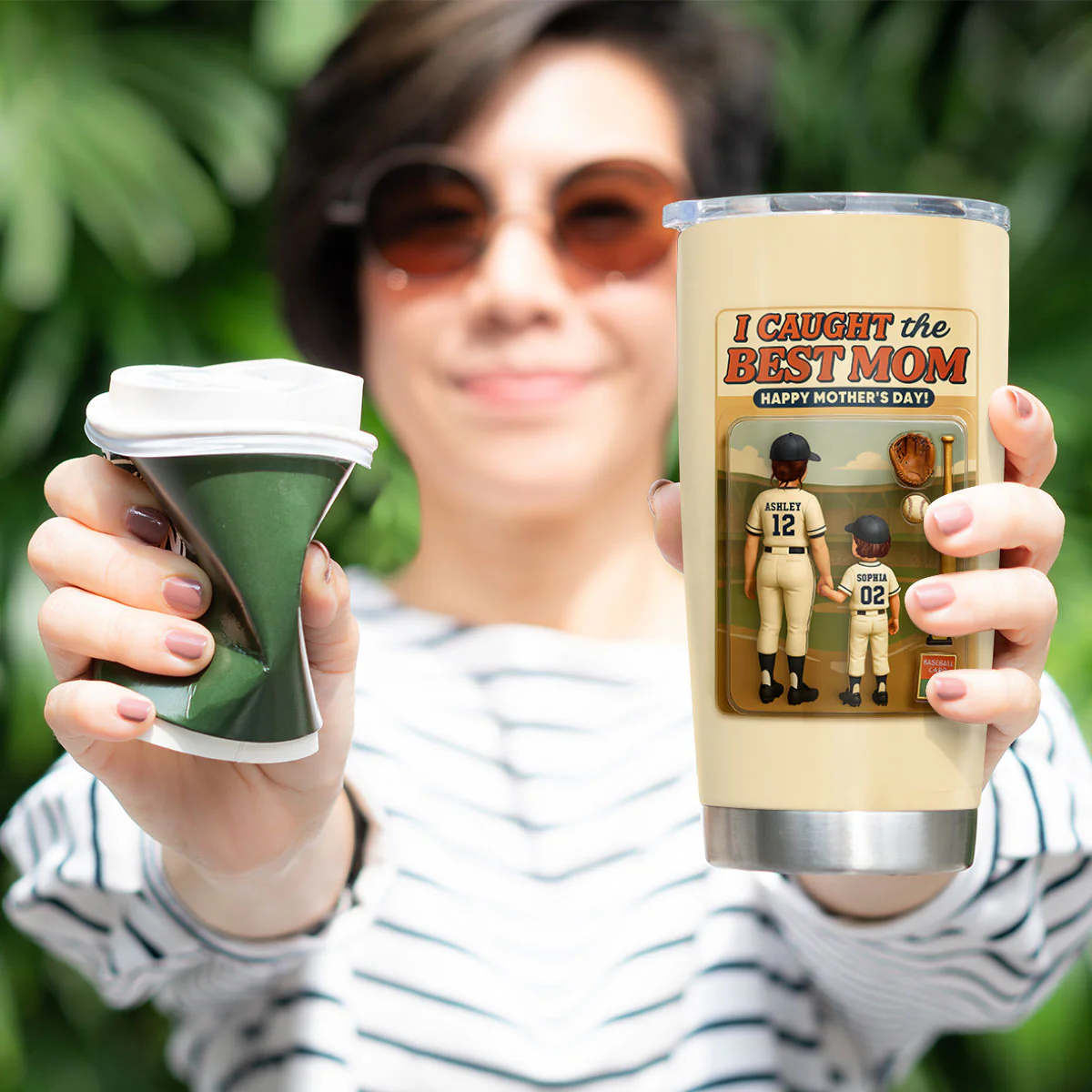 We Caught the Best Mom Baseball Custom Figure Personalized Tumbler, Gift for Mom, Gift for Wife - Image 8