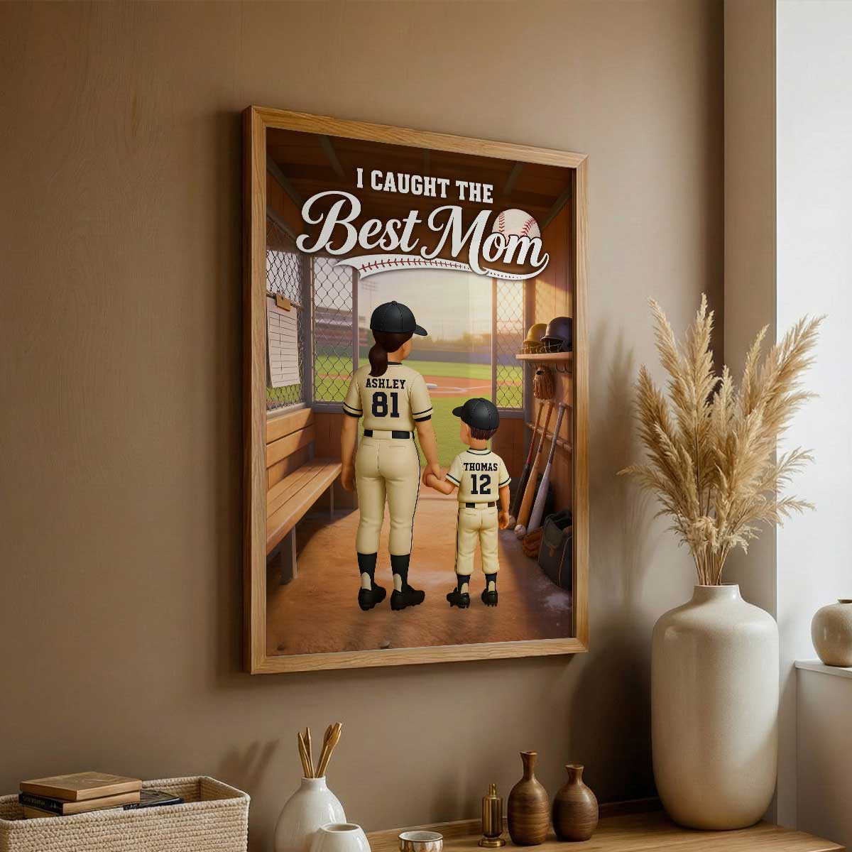We Caught The Best Mom Baseball Dugout - Personalized Poster - Mother's Day Gift For Baseball Mom - Image 2