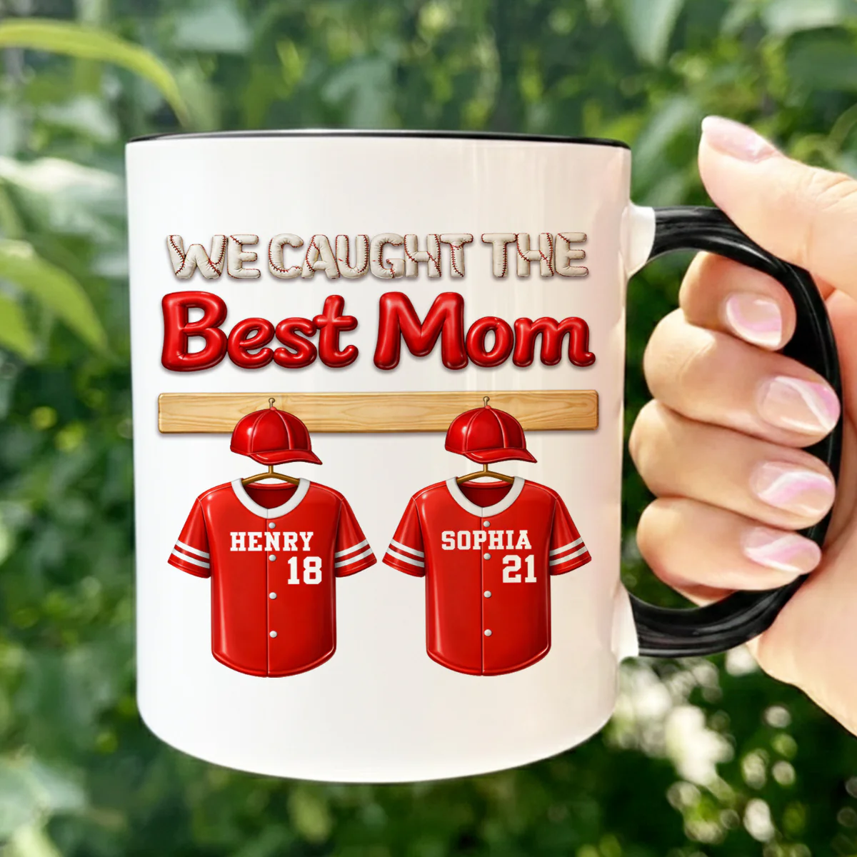 We Caught The Best Mom Baseball Kids - Personalized Mug - Heartfelt Gift For Baseball Mom, Gift For Wife - Image 3