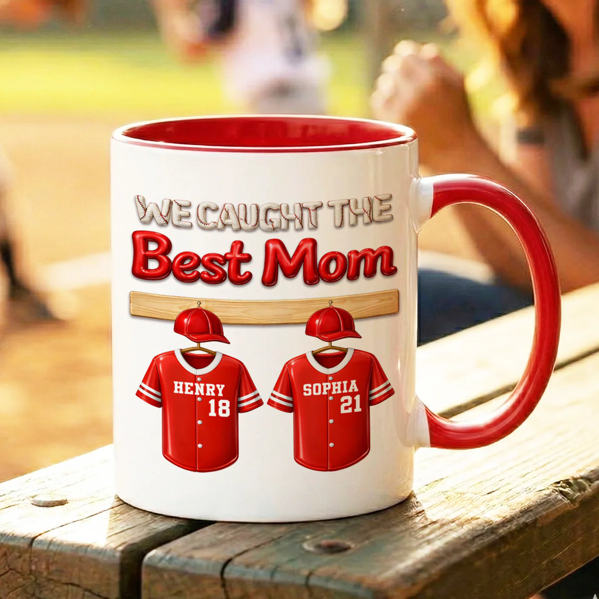 We Caught The Best Mom Baseball Kids - Personalized Mug - Heartfelt Gift For Baseball Mom, Gift For Wife - Image 4
