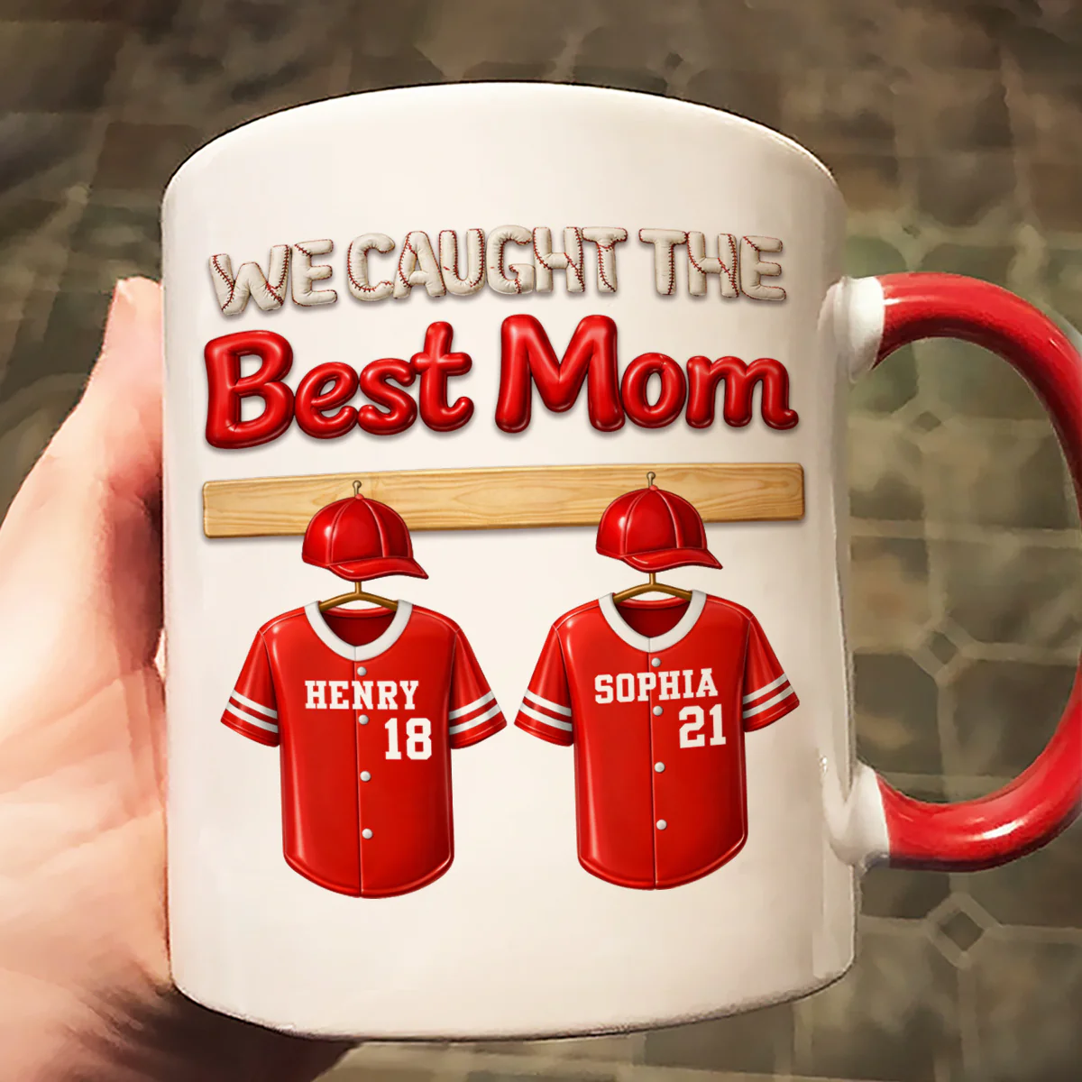 We Caught The Best Mom Baseball Kids - Personalized Mug - Heartfelt Gift For Baseball Mom, Gift For Wife - Image 6