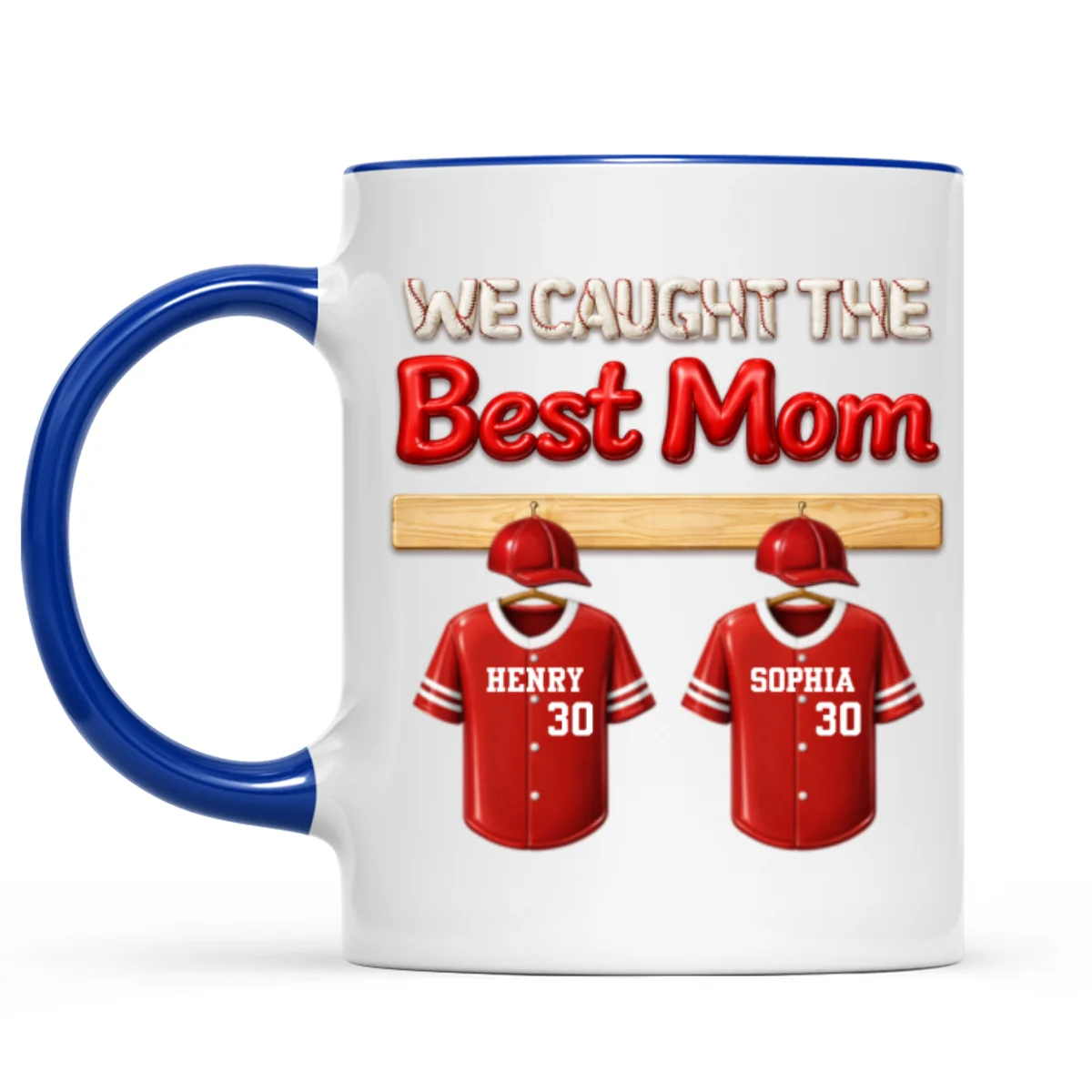 We Caught The Best Mom Baseball Kids - Personalized Mug - Heartfelt Gift For Baseball Mom, Gift For Wife - Image 9