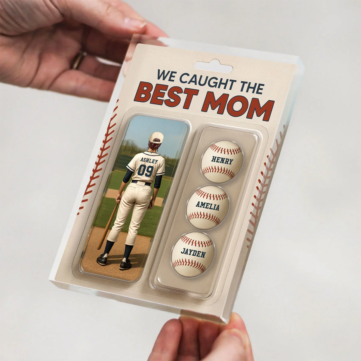 We Caught The Best Mom Baseball Lover Realistic Figure Style Personalized Acrylic Block Plaque - Image 7