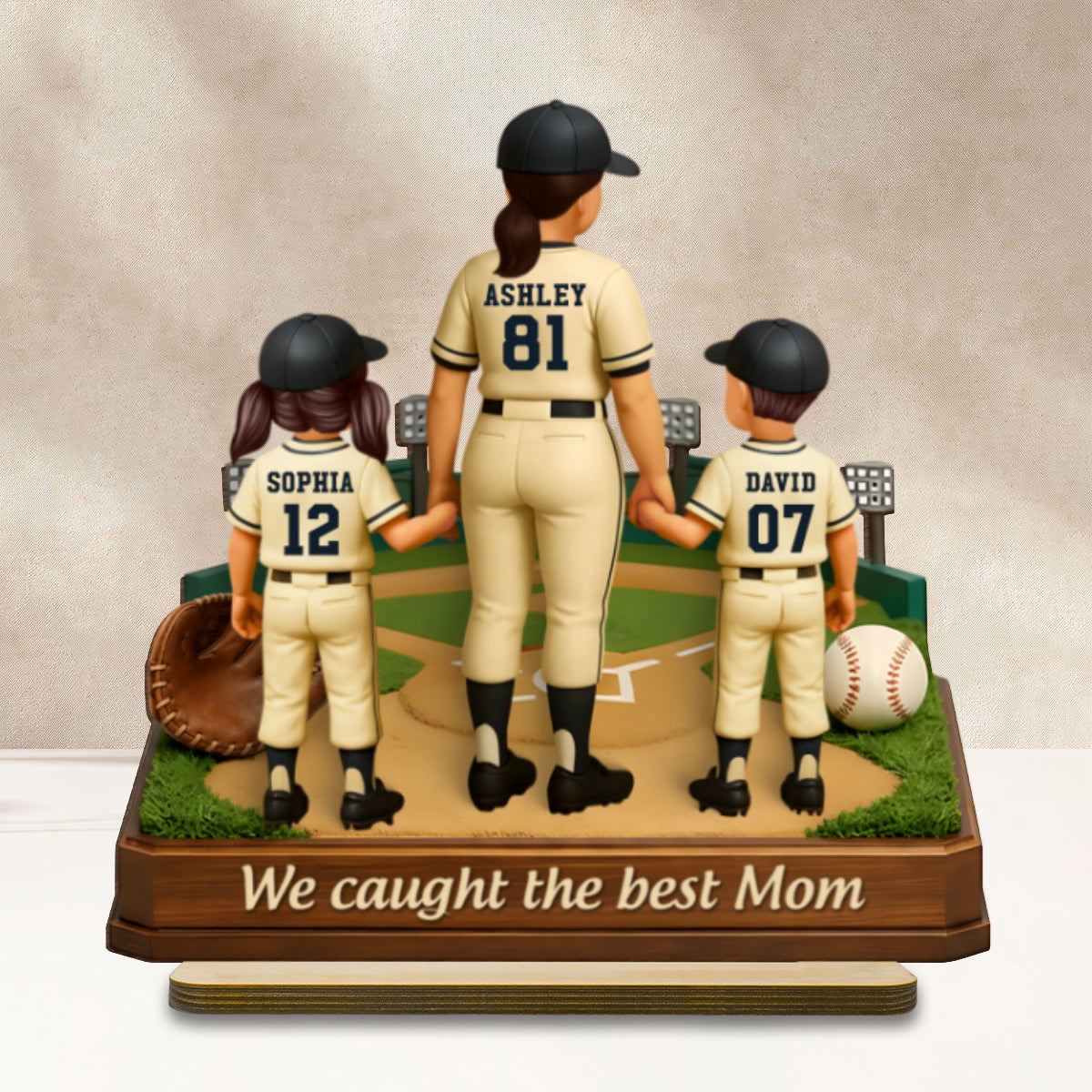 We Caught The Best Mom Baseball - Personalized 2-Layered Wooden Plaque - Heartfelt Gift For Mom, Grandma - Image 9