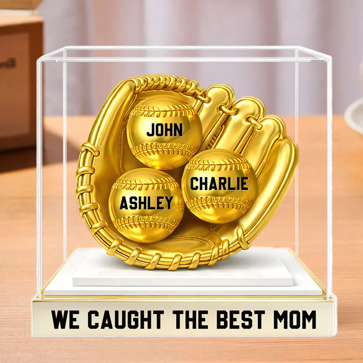 We Caught the Best Mom Golden Glove - Personalized Acrylic Block Plaque - Heartfelt Mother's Day Gift for Mom - Image 4