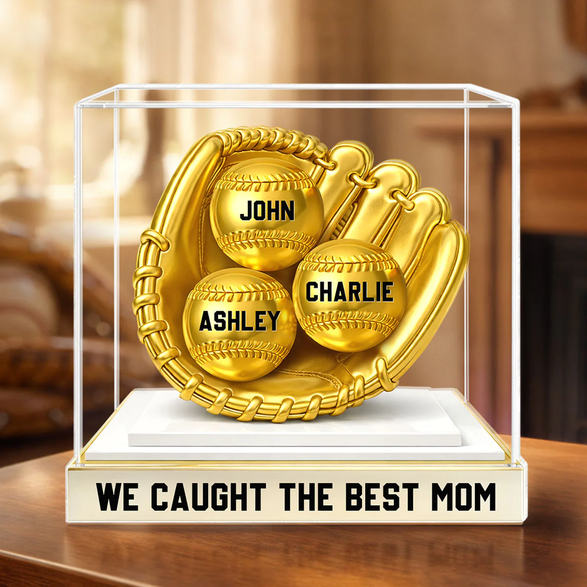 We Caught the Best Mom Golden Glove - Personalized Acrylic Block Plaque - Heartfelt Mother's Day Gift for Mom - Image 5