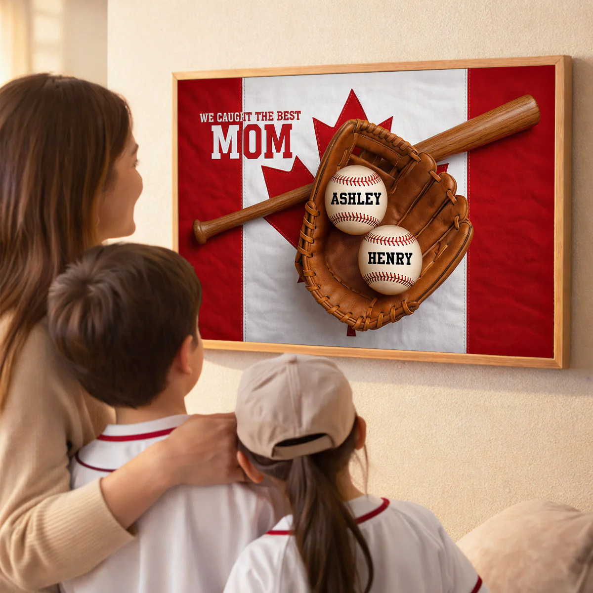 We Caught The Best Mom Nation Flag - Personalized Poster - Gift For Baseball Mom, Gift For Wife - Image 6