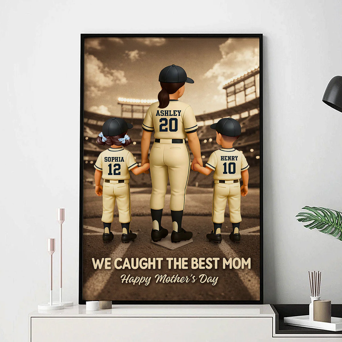 We Caught the Best Mom Retro Wall Art - Personalized Poster - Sentimental Mother's Day Keepsake for Mom, Wife - Image 6