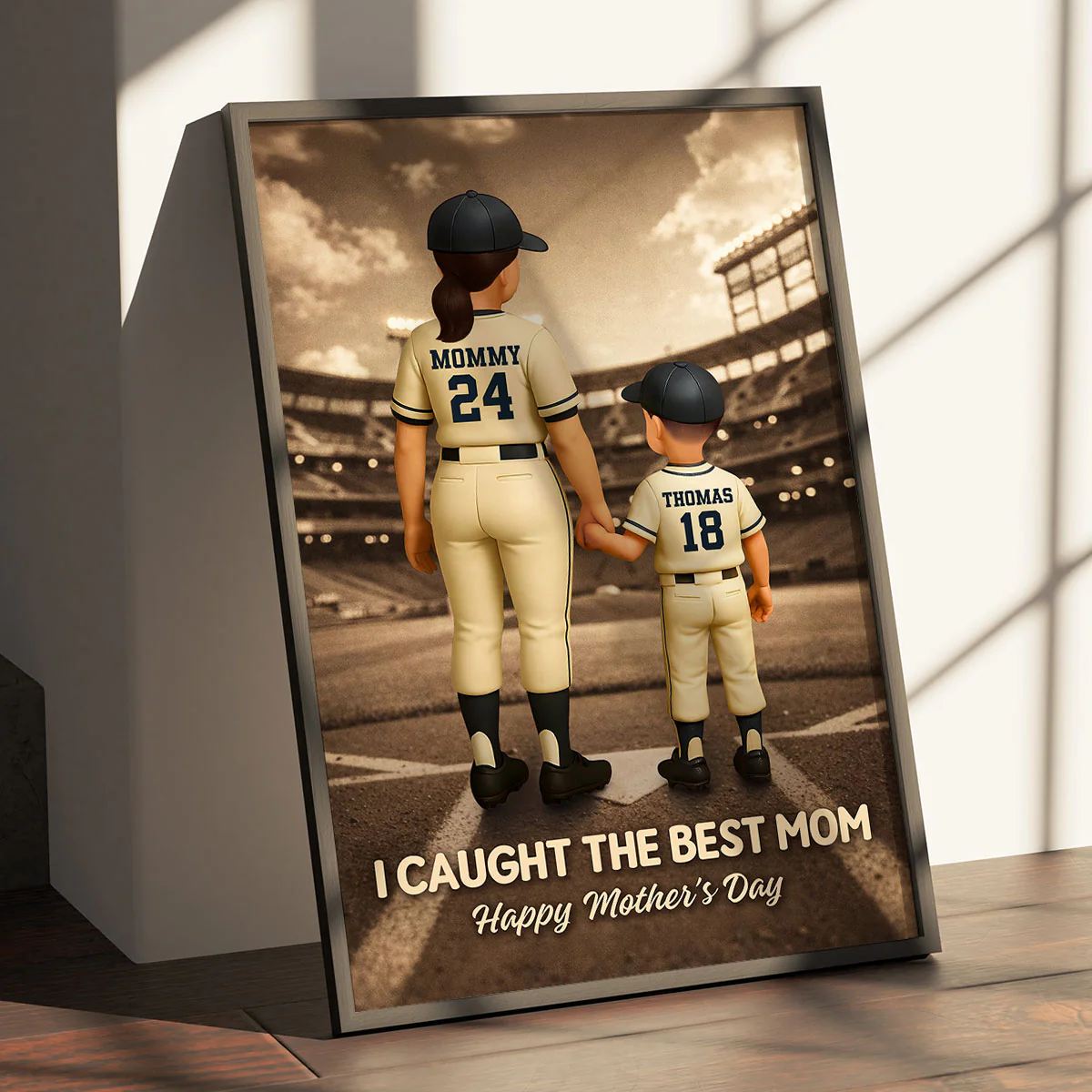 We Caught the Best Mom Retro Wall Art - Personalized Poster - Sentimental Mother's Day Keepsake for Mom, Wife - Image 7