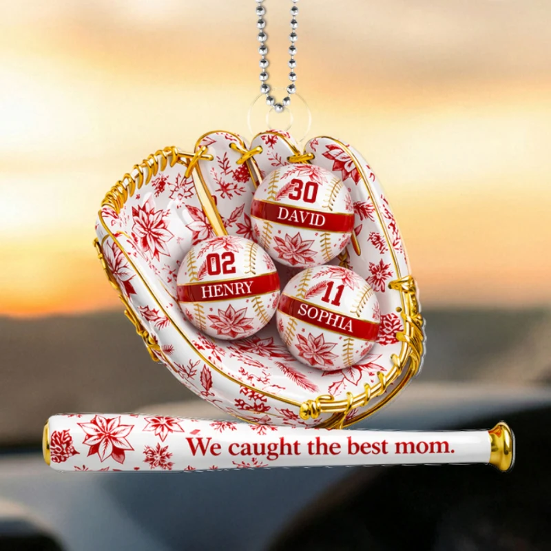 We Caught the Best Mom Toile De Jouy Pattern - Personalized Acrylic Car Hanger - Mother's Day Gift for Mom, Wife - Image 6