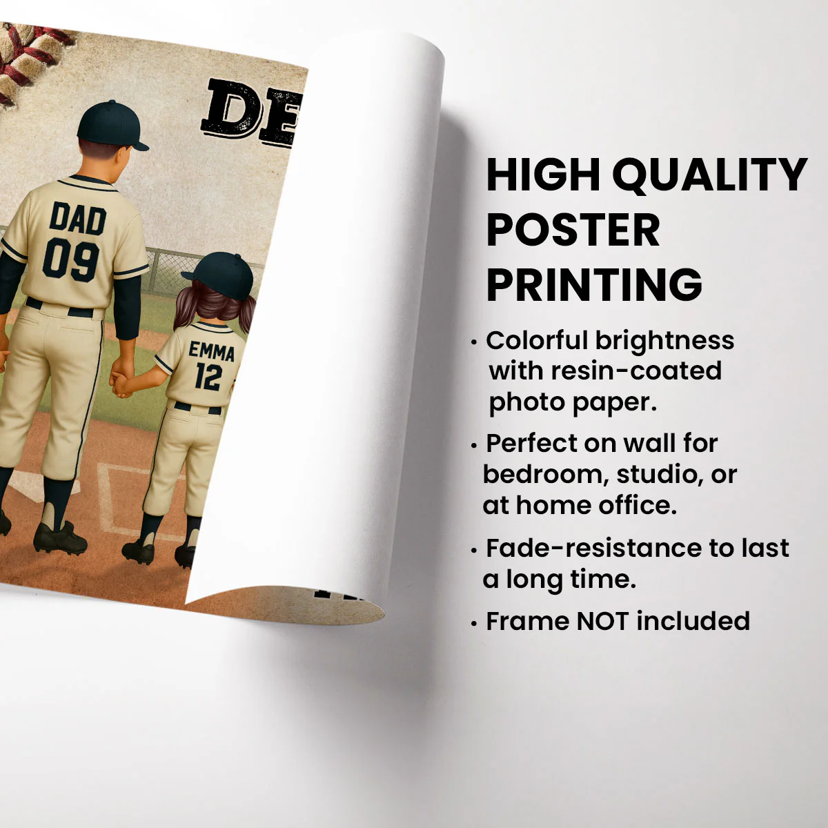 We Hit A Home Run Scoring You As Our Dad Baseball Dad Personalized Poster - Image 6