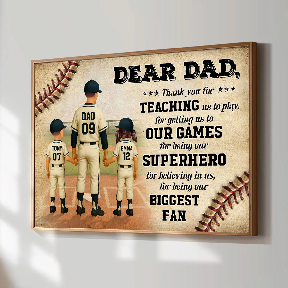 We Hit A Home Run Scoring You As Our Dad Baseball Dad Personalized Poster - Image 7