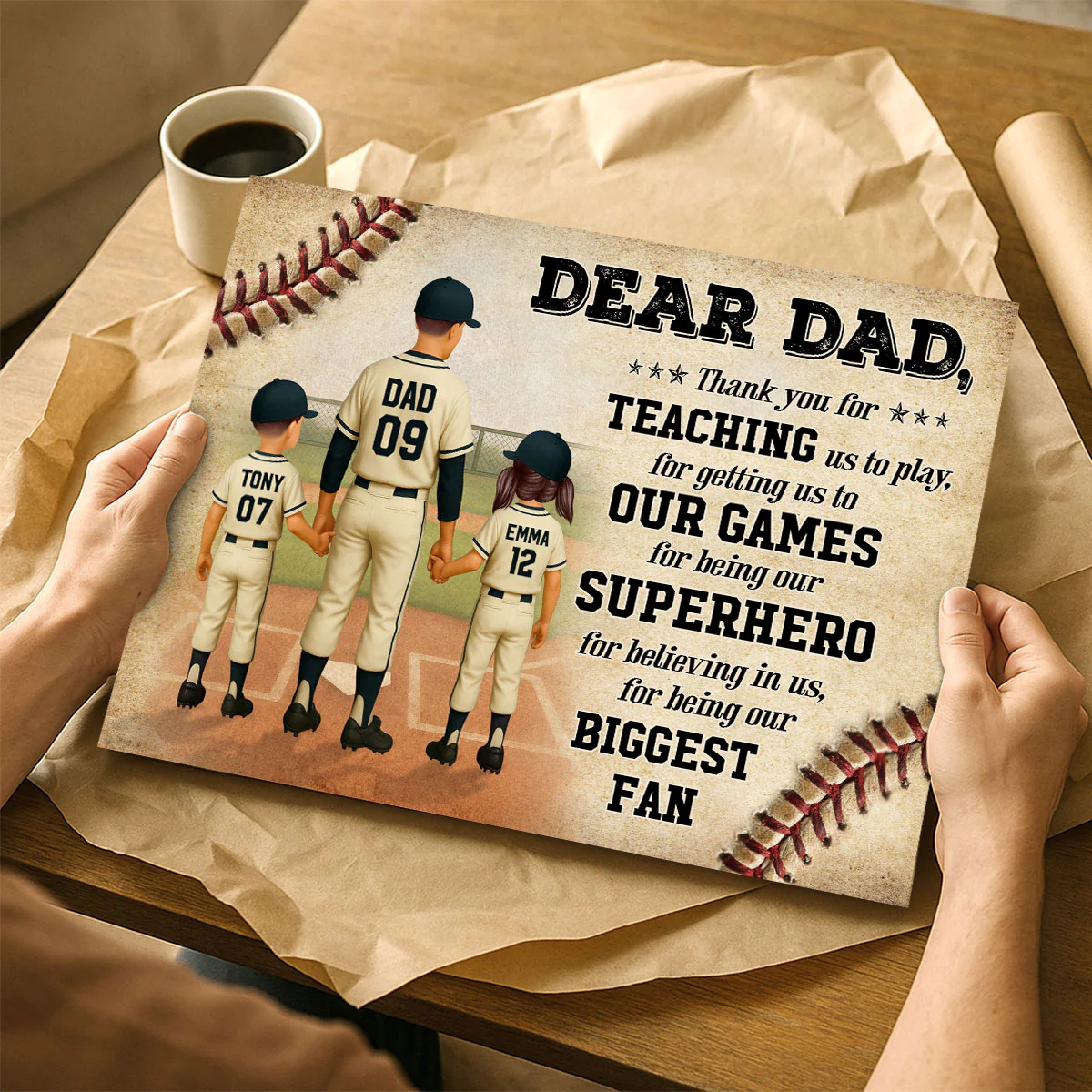 We Hit A Home Run Scoring You As Our Dad Baseball Dad Personalized Poster - Image 8