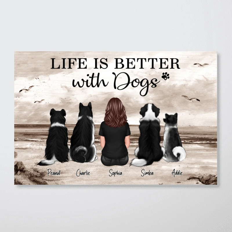 We Just Need Someone To Be There Retro Beach Landscape Gift For Dog Mom, Dog Dad, Cat Mom, Cat Dad Personalized Horizontal Poster - Image 6