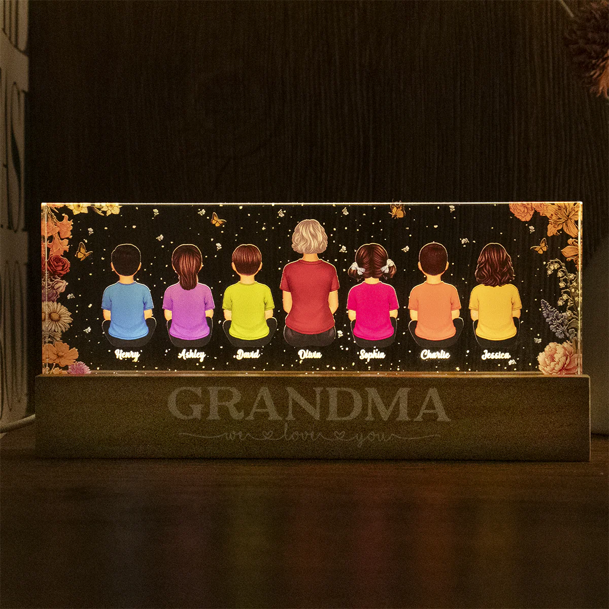 We Love You Personalized LED Night Light, Gift For Grandma Mom - Image 3