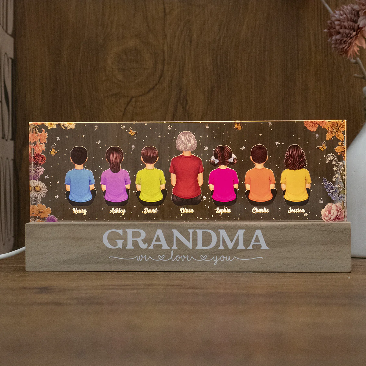 We Love You Personalized LED Night Light, Gift For Grandma Mom - Image 5
