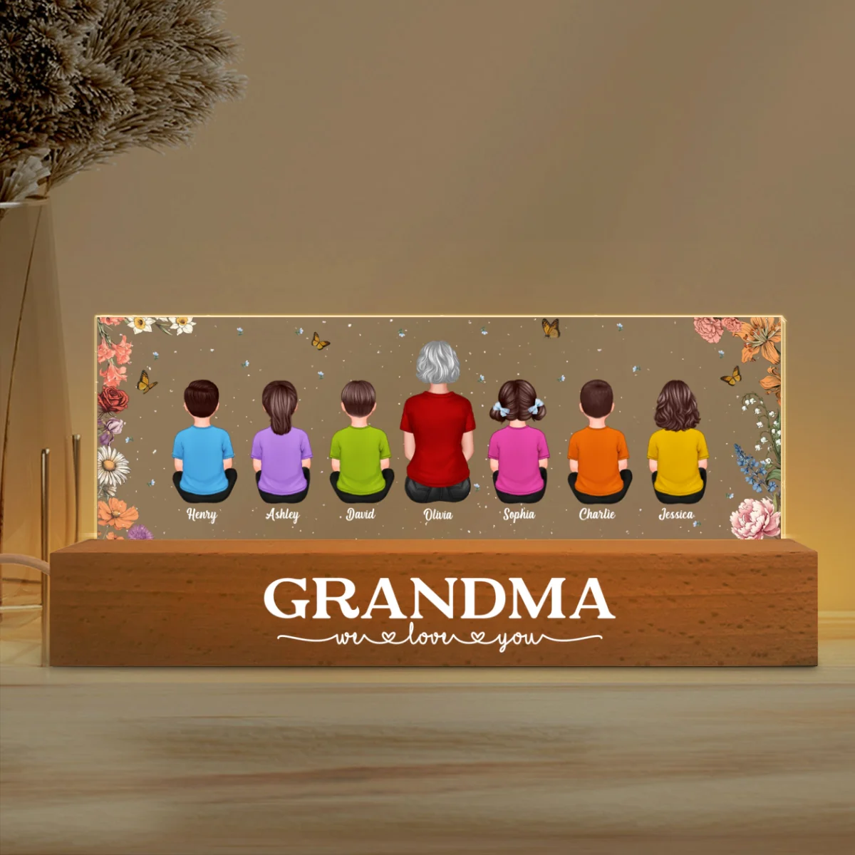 We Love You Personalized LED Night Light, Gift For Grandma Mom - Image 7