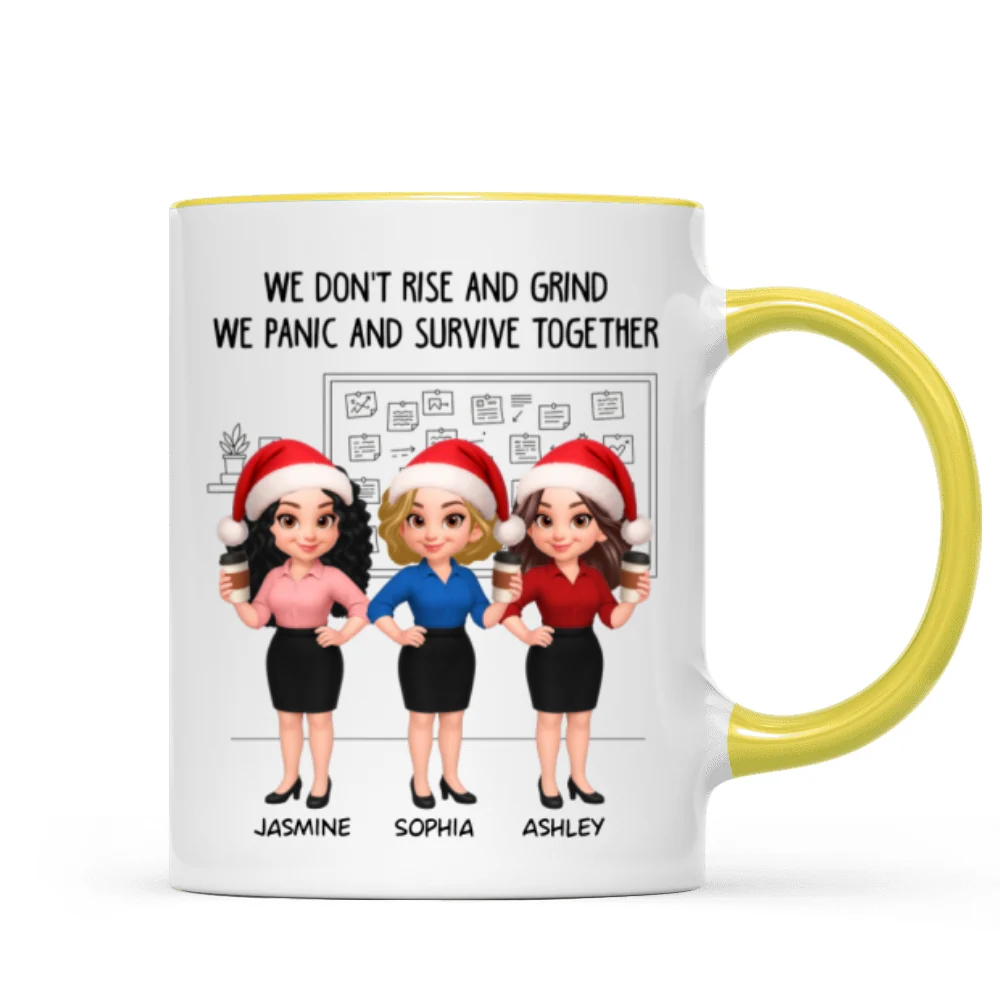 We Panic And Survive Together - Personalized Mug - Funny Gift For Work Besties, Colleagues - Image 18