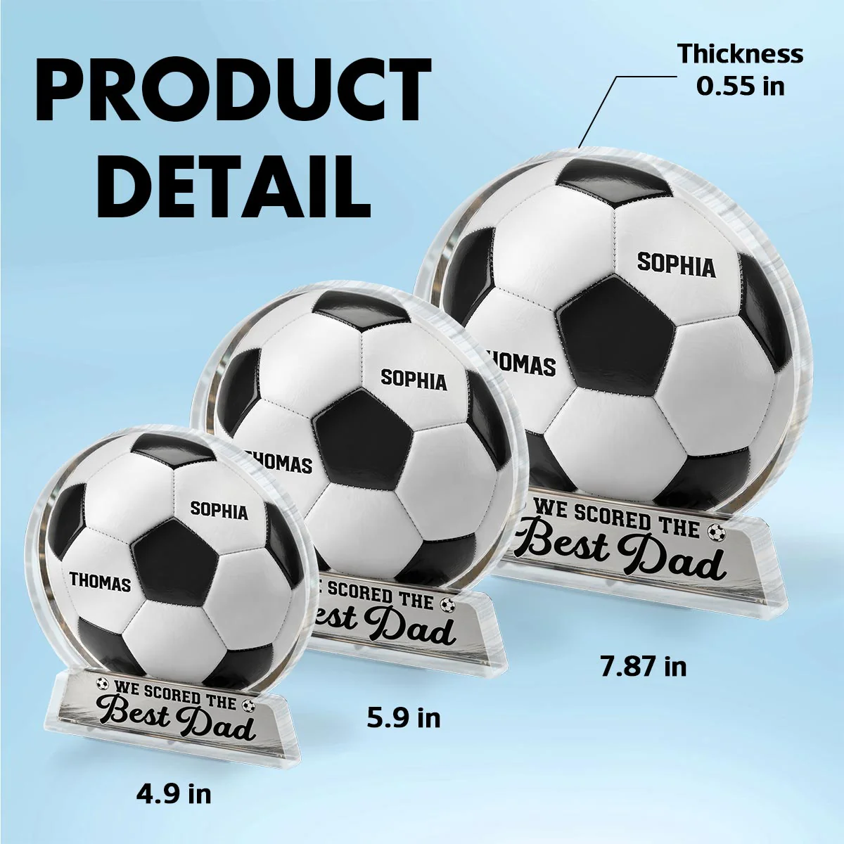 We Scored The Best Dad - Personalized Acrylic Block Plaque -  Gift For Soccer Dad - Image 6