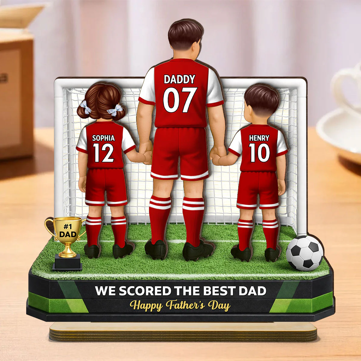 We Scored The Best Dad Soccer - Personalized 2-Layered Wooden Plaque - Heartfelt Gift For Soccer Dad, Gift For Husband - Image 6
