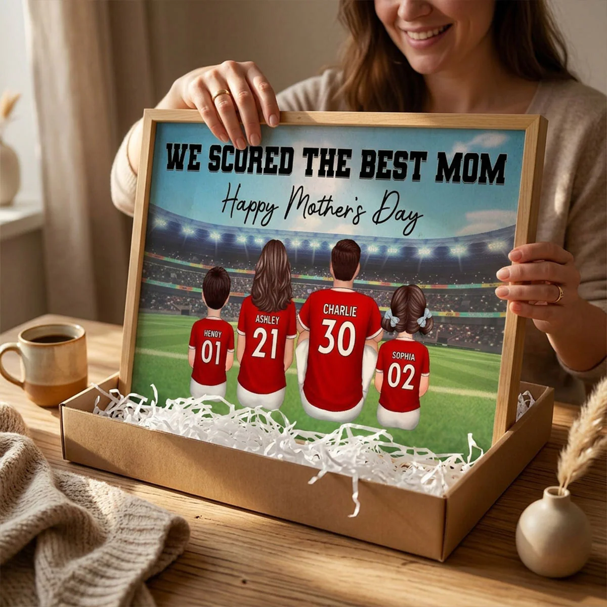 We Scored The Best Mom Family At Stadium - Personalized Poster - Mother's Day Gift For Soccer Mom - Image 2