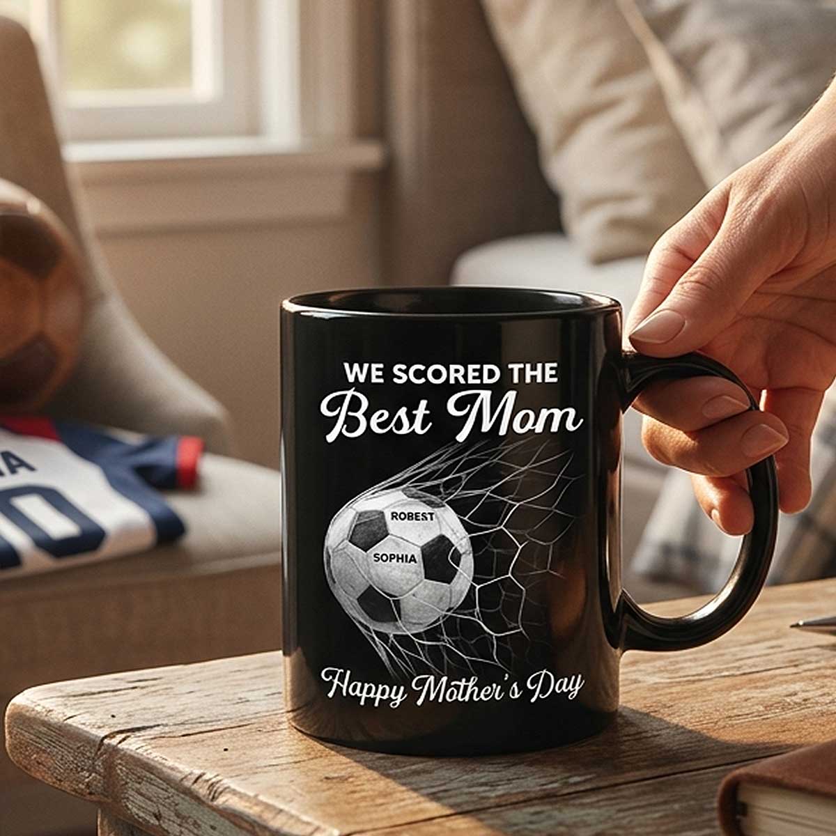 We Scored The Best Mom - Personalized Mug - Mother's Day Gift For Soccer Mom - Image 3