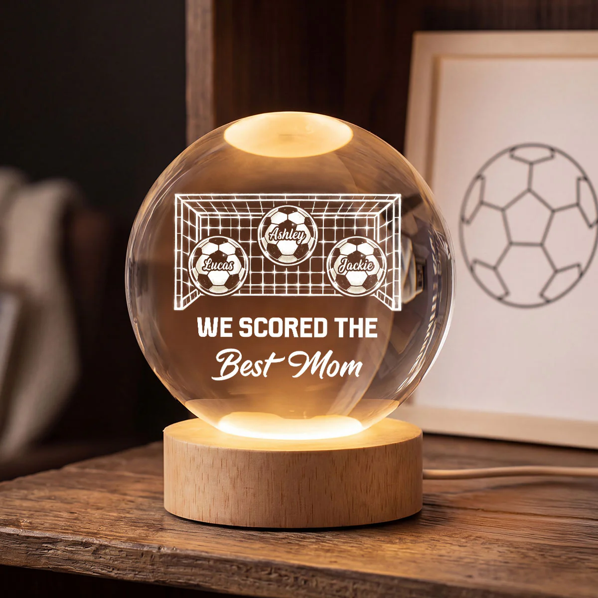 We Scored The Best Mom Soccer Mom - Personalized Crystal Ball - Mother's Day Gift For Soccer Mom, Gift For Wife