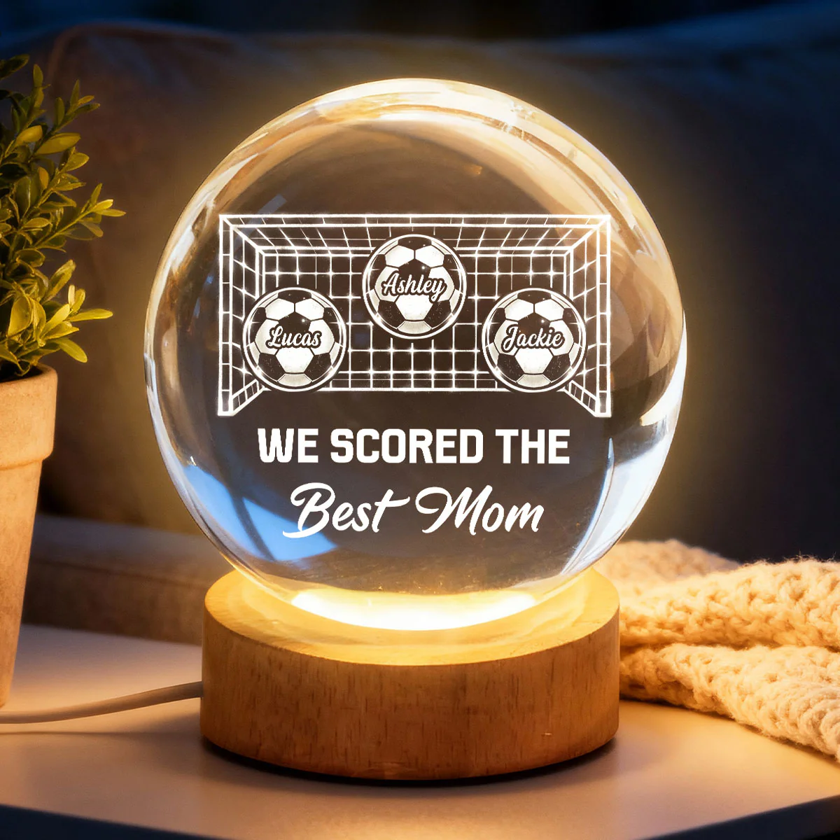We Scored The Best Mom Soccer Mom - Personalized Crystal Ball - Mother's Day Gift For Soccer Mom, Gift For Wife - Image 3