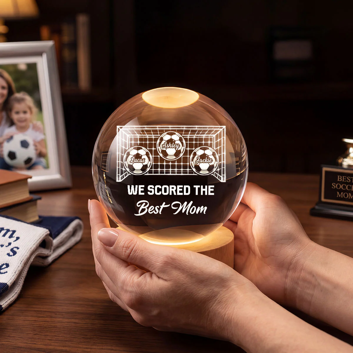 We Scored The Best Mom Soccer Mom - Personalized Crystal Ball - Mother's Day Gift For Soccer Mom, Gift For Wife - Image 4