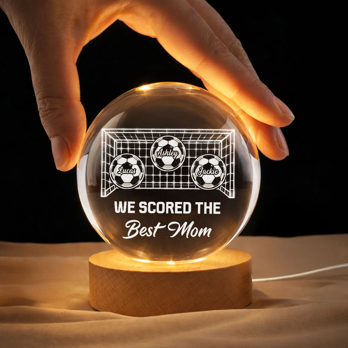 We Scored The Best Mom Soccer Mom - Personalized Crystal Ball - Mother's Day Gift For Soccer Mom, Gift For Wife - Image 5