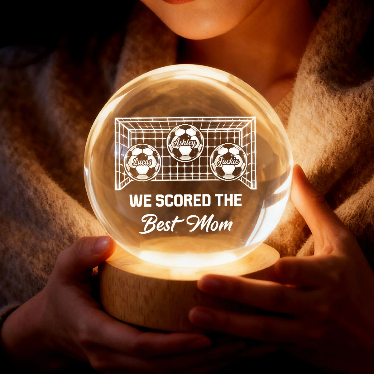 We Scored The Best Mom Soccer Mom - Personalized Crystal Ball - Mother's Day Gift For Soccer Mom, Gift For Wife - Image 6