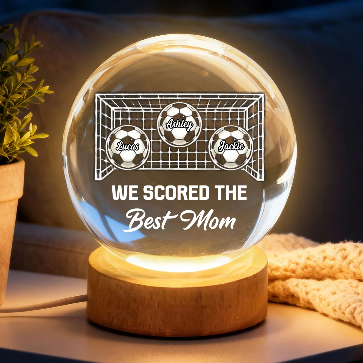 We Scored The Best Mom Soccer Mom - Personalized Crystal Ball - Mother's Day Gift For Soccer Mom, Gift For Wife - Image 9