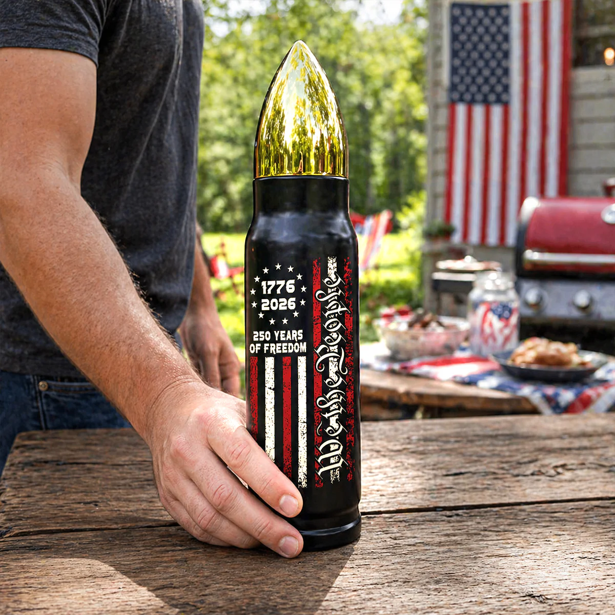 We The People Custom Name - Personalized Bullet Tumbler - United States 250th Anniversary Keepsake USA Patriotic, 4th of July Gifts - Image 5