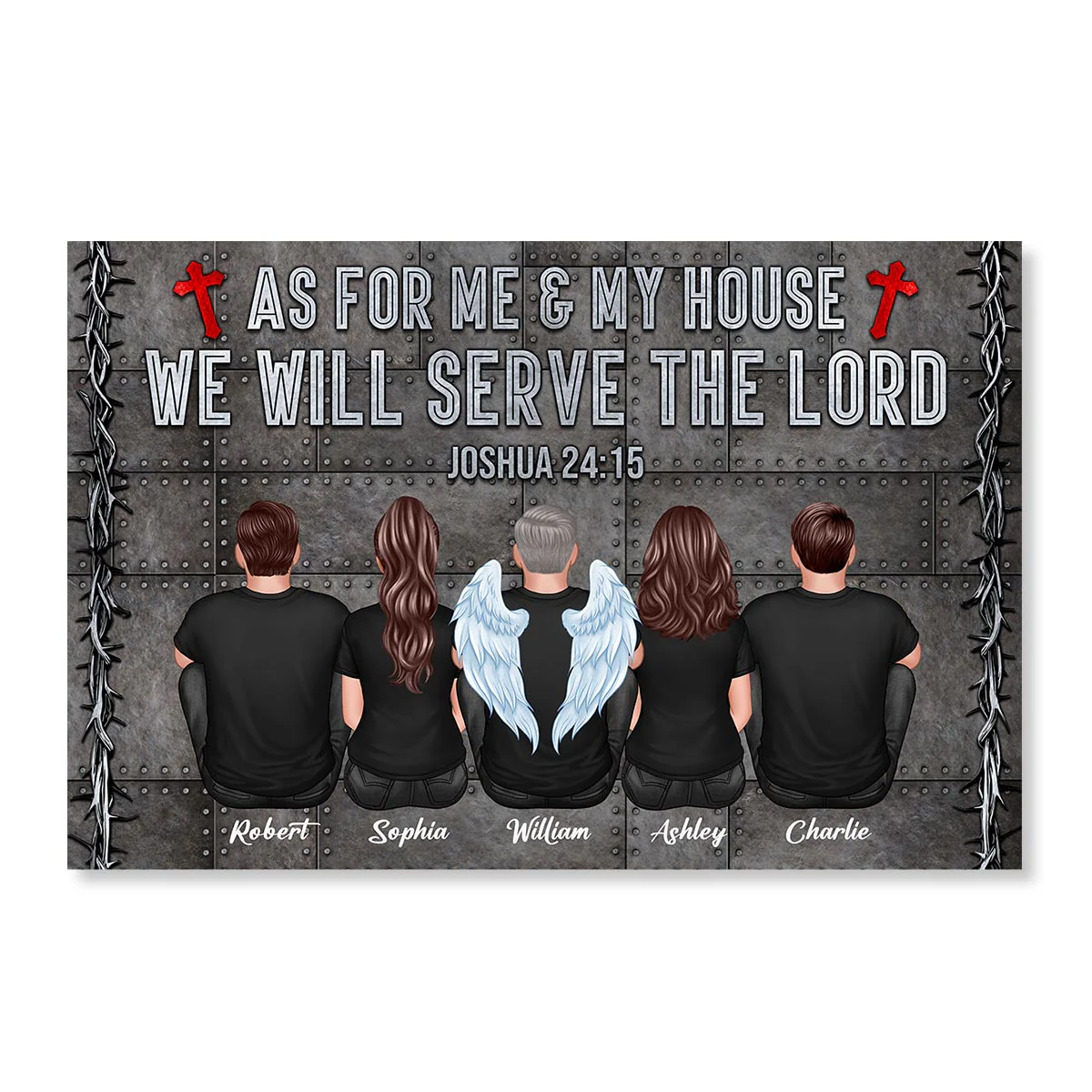 We Will Serve The Lord Gift For Christian Family Personalized Poster
