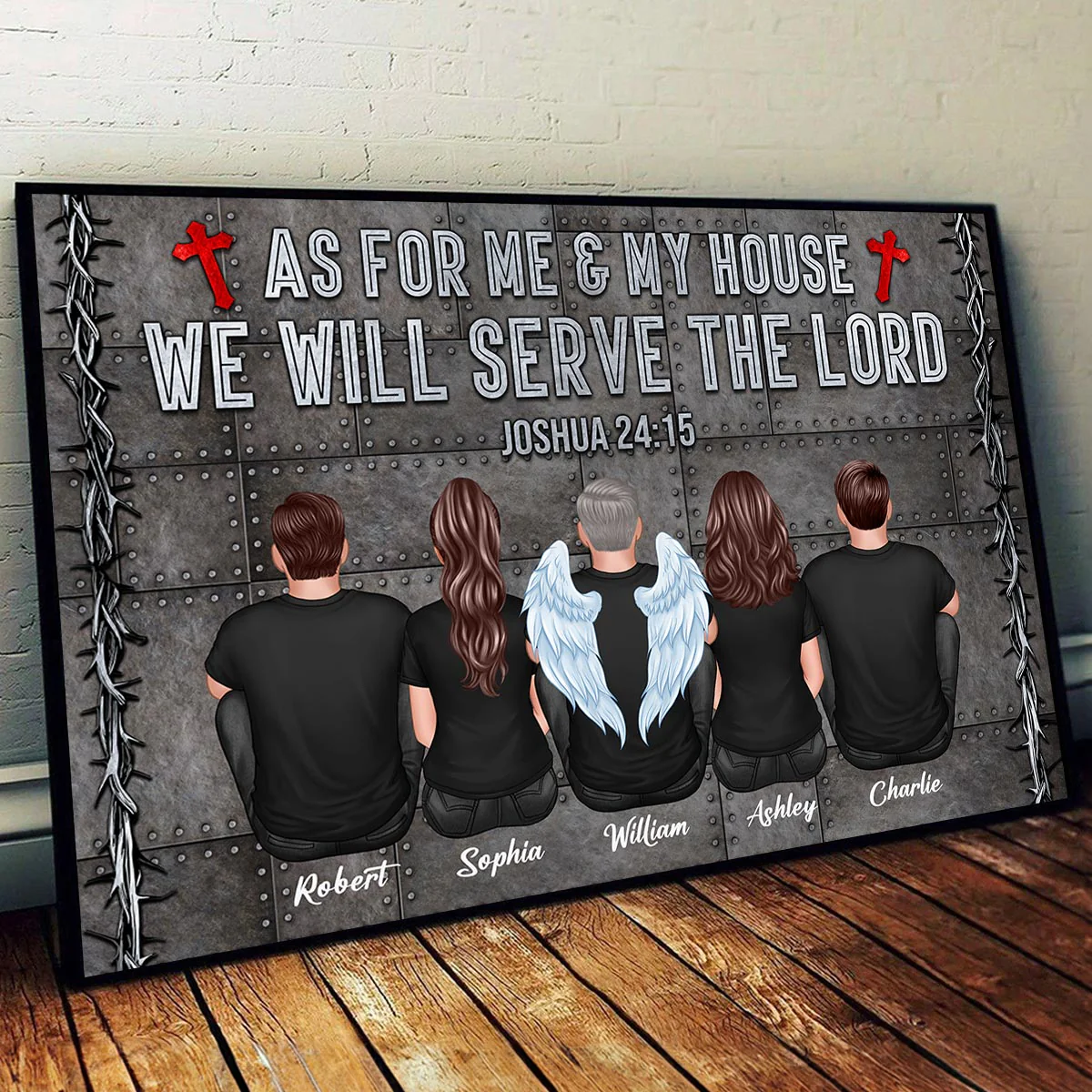 We Will Serve The Lord Gift For Christian Family Personalized Poster - Image 3