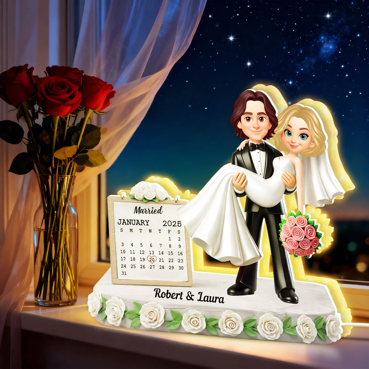 Wedding Anniversary - Personalized Light Box - Gift for Couple - Image 4