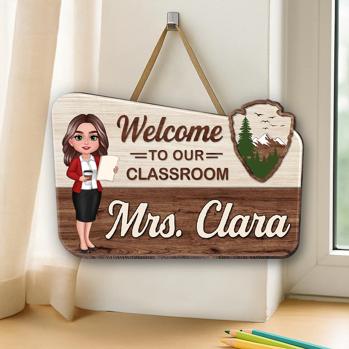 Welcome Classroom Let Adventure Begin Personalized Wood Sign, Back To School gift, Classroom Decor - Image 2