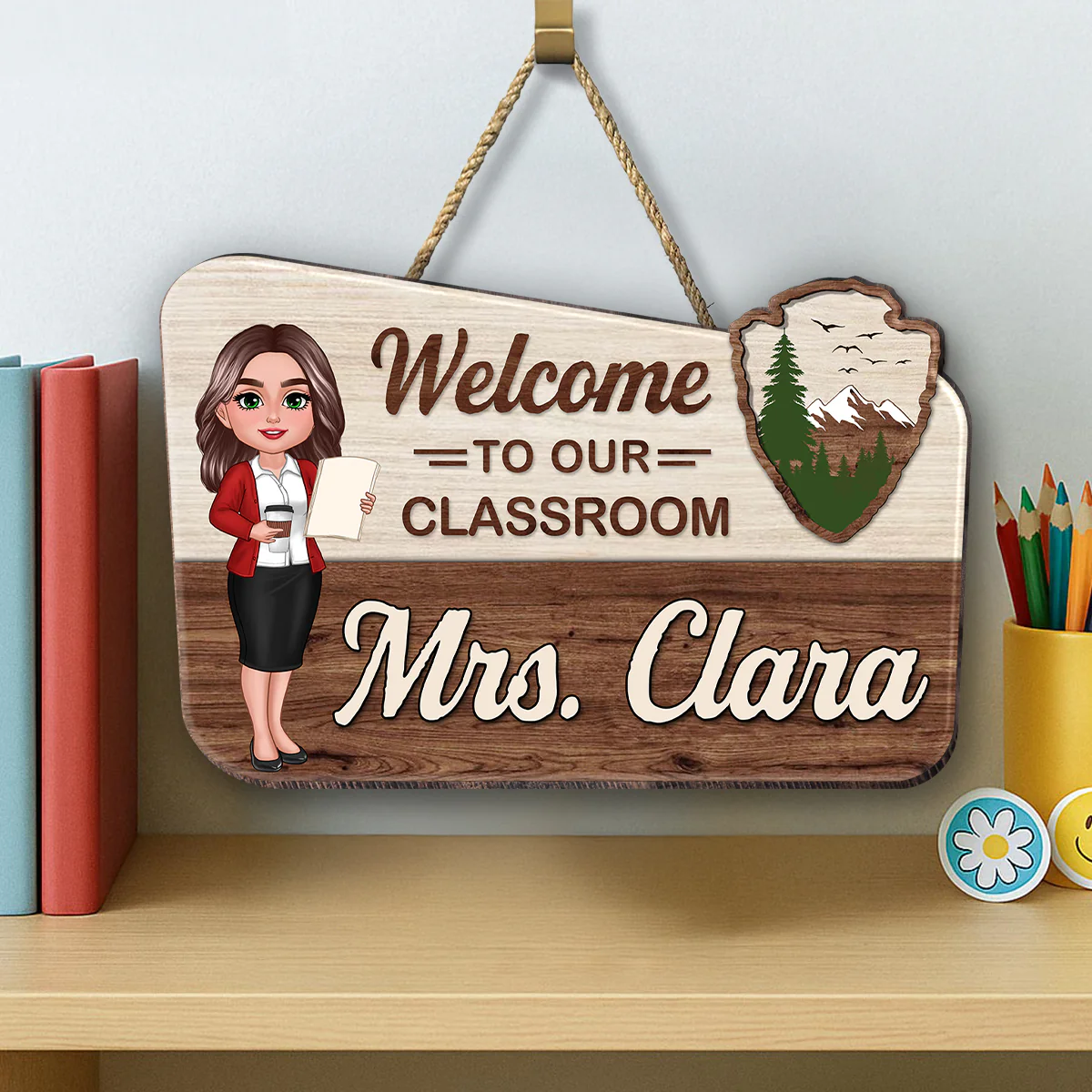 Welcome Classroom Let Adventure Begin Personalized Wood Sign, Back To School gift, Classroom Decor - Image 6