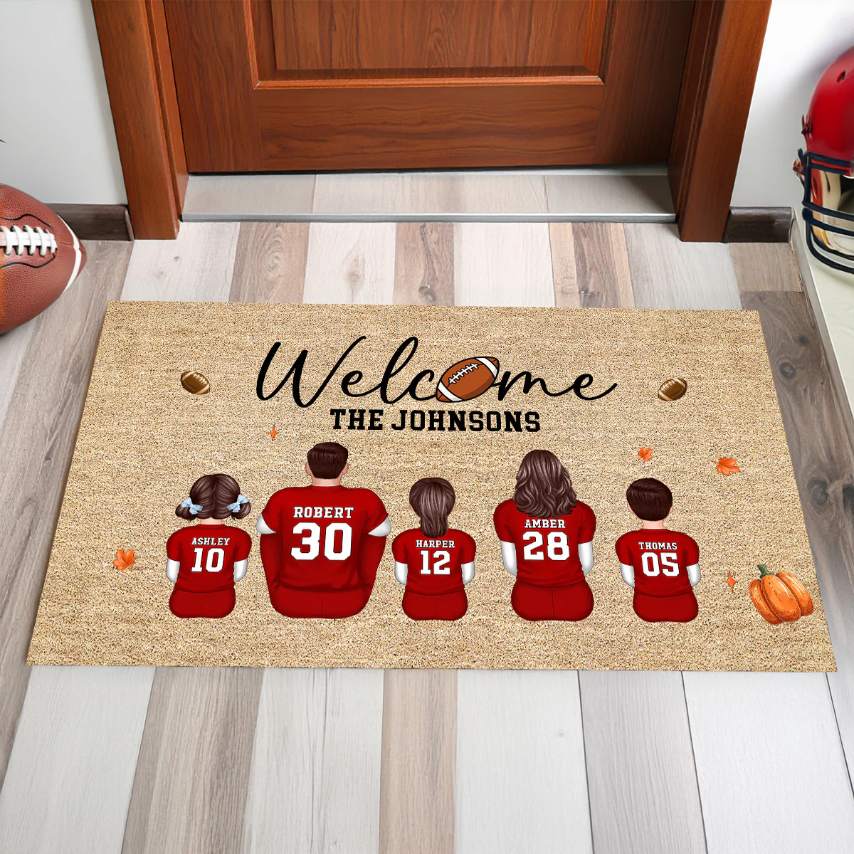 Welcome Football Season Family Decor Personalized Doormat - Image 2