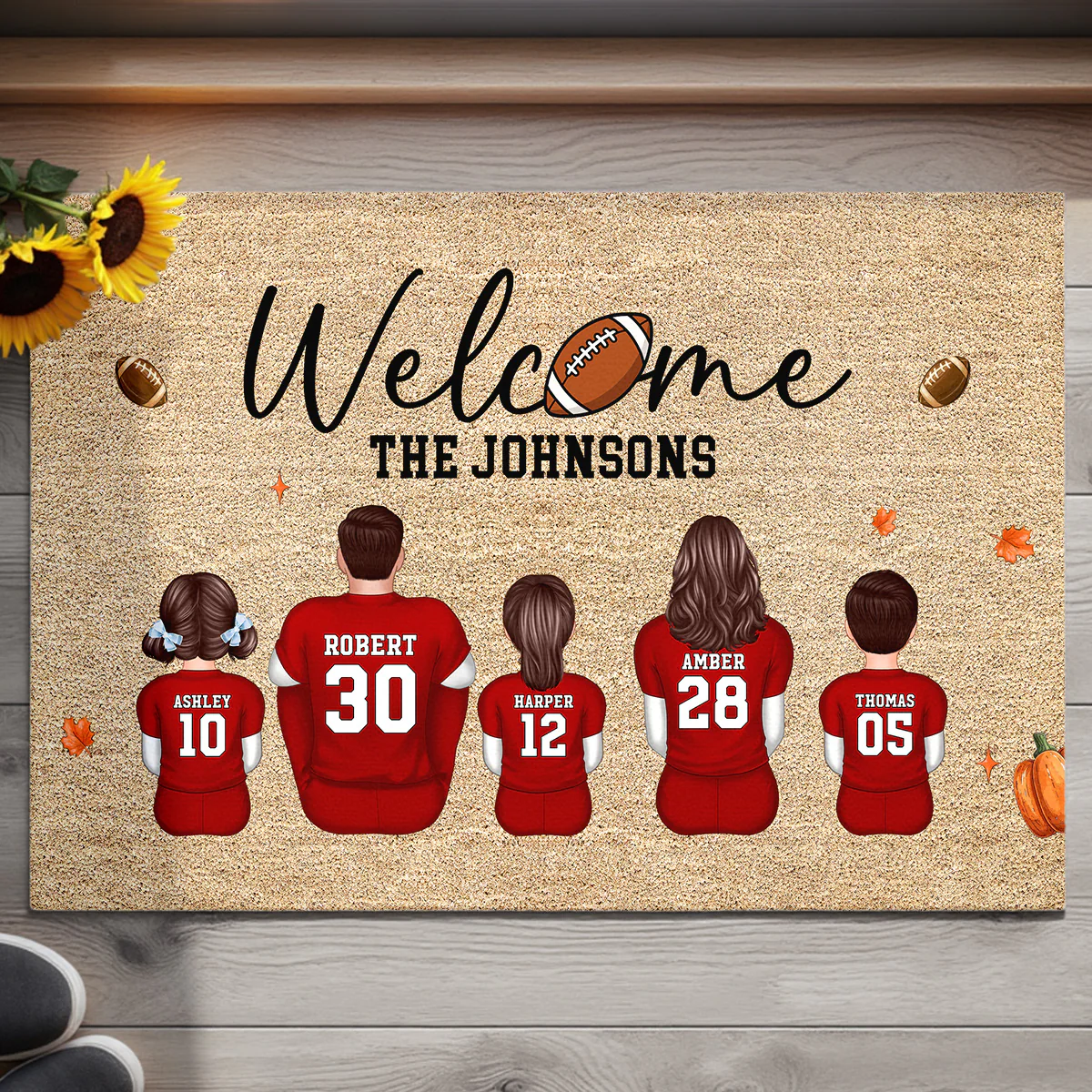 Welcome Football Season Family Decor Personalized Doormat - Image 3