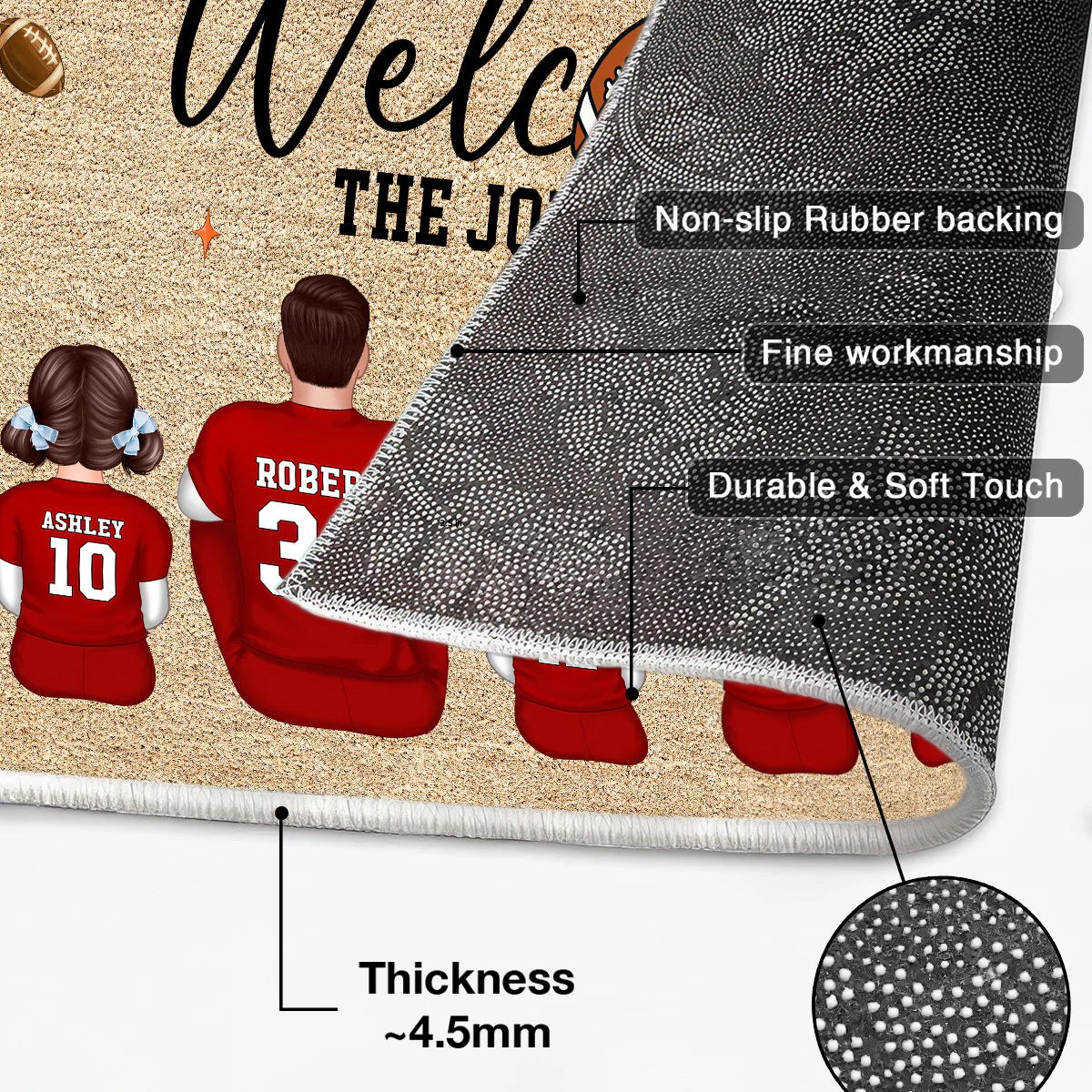 Welcome Football Season Family Decor Personalized Doormat - Image 4
