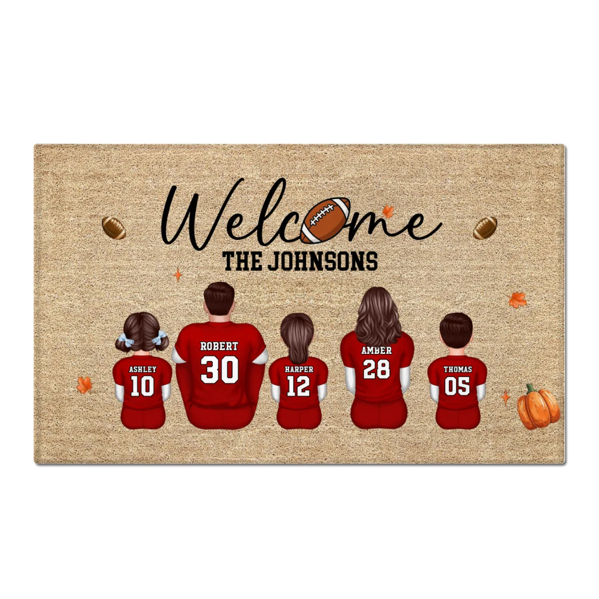 Welcome Football Season Family Decor Personalized Doormat - Image 6