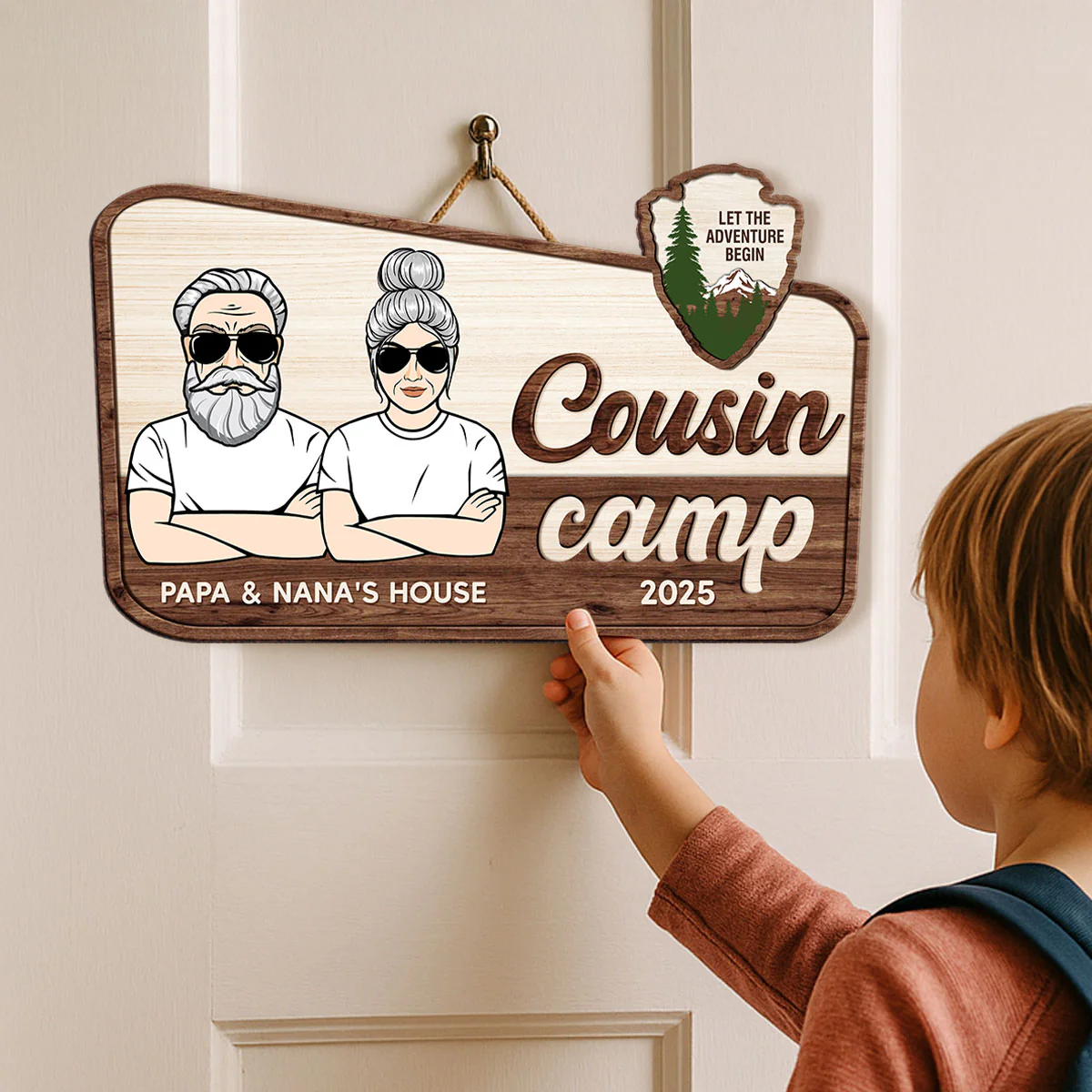 Welcome To Cousin Camp Grandparents' House Personalized Door Sign - Image 2